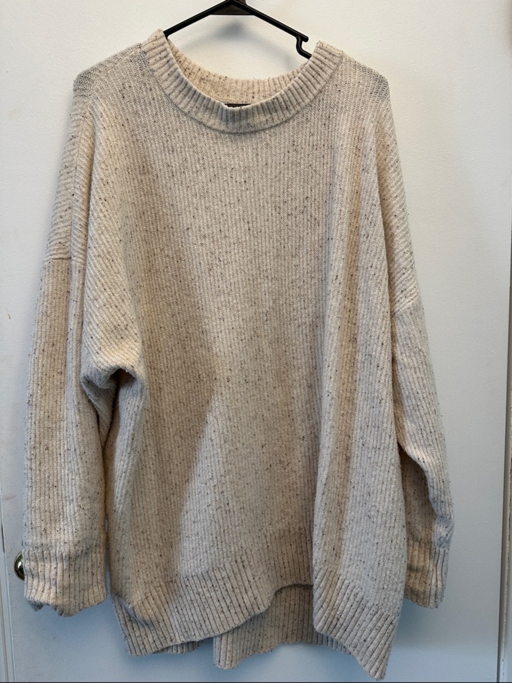 Old Navy Neutral Speckled Crewneck Sweater - Oatmeal